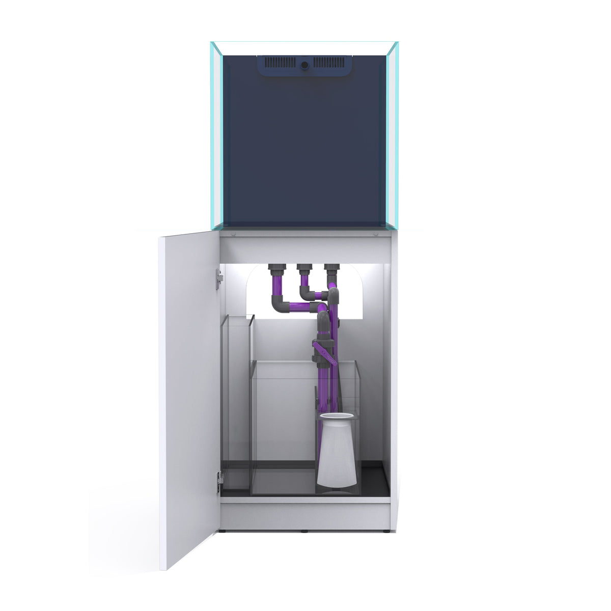 NYOS OPUS G2 200 Slim-Line with White Cabinet (Aquarium, Plumbing, Sump & Stand Kit