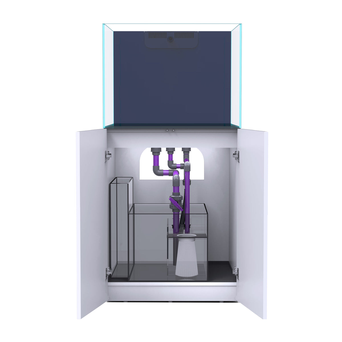NYOS OPUS G2 250 Slim-Line with White Cabinet (Aquarium, Plumbing, Sump & Stand Kit)