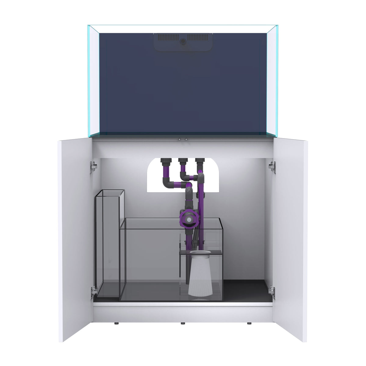 NYOS OPUS G2 300 Slim-Line with White Cabinet (Aquarium, Plumbing, Sump & Stand Kit)
