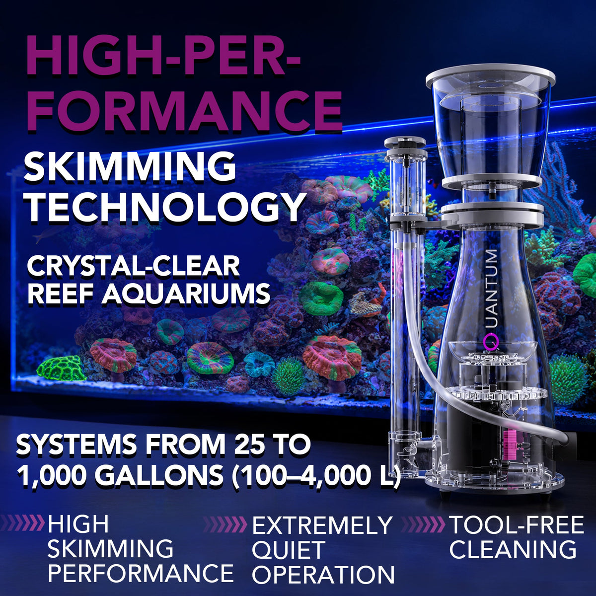 NYOS Quantum® 160 EQ Wirelessly Controllable Protein Skimmer 1000L (250 Gallon)